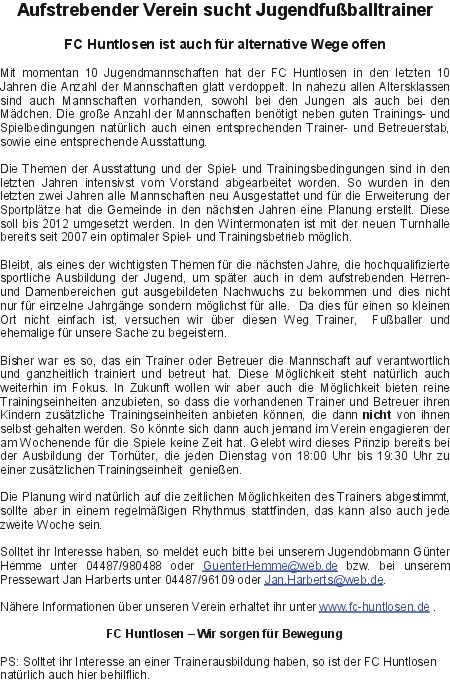 trainer gesucht